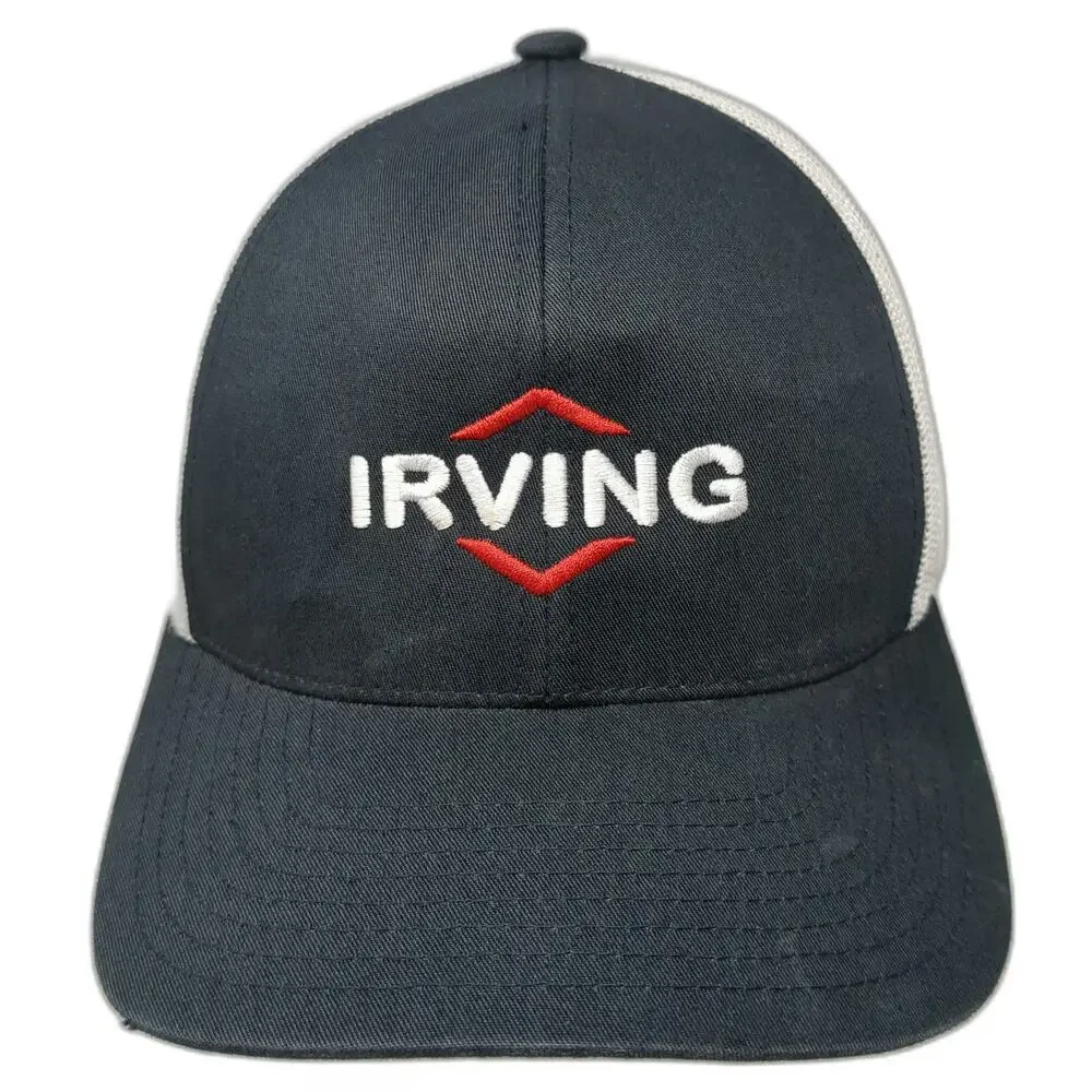Pacific Headwear Trucker Hat Blue One Size Snapback Irving Oil Mesh Logo Gas